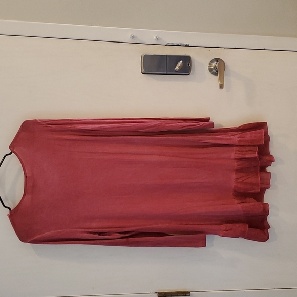 The Pyramid Collection Red Layered Lagenlook Vest and Tunic with Ruffles S - Picture 8 of 9